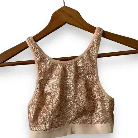 Aerie champagne gold  sequins bralette xs - Picture 1 of 4